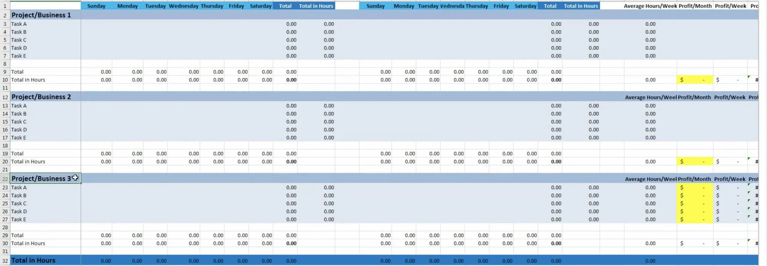 step 1 template excel