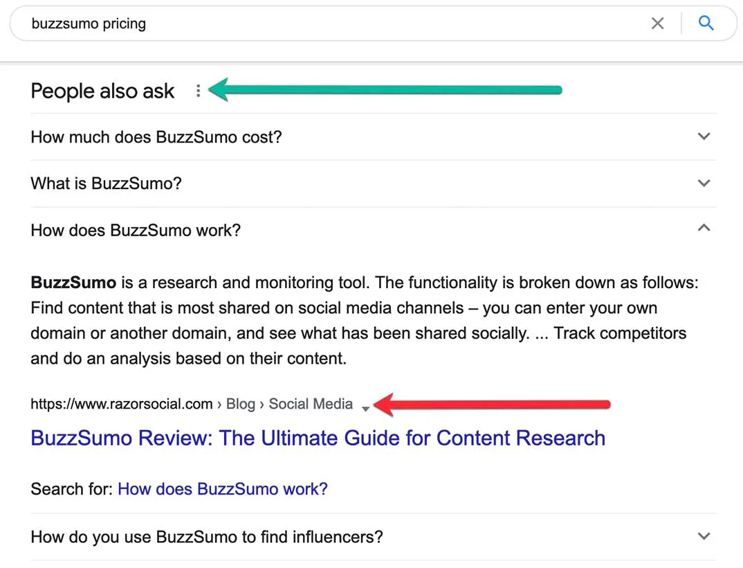 as pessoas também perguntam seção no serp