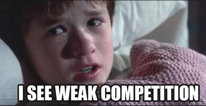 Eu vejo meme de competição fraca