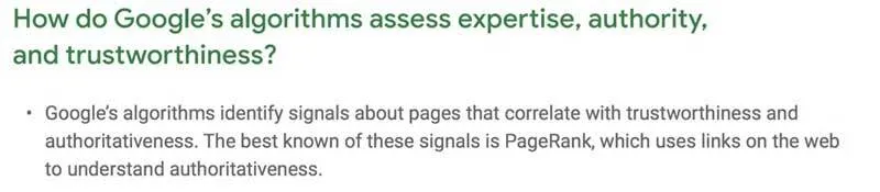 pagerank relacionado à confiança e autoridade