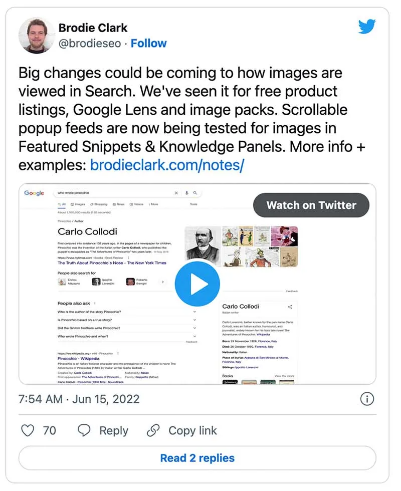 Twitter de Brody Clark