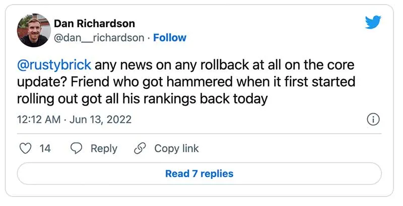 Atualização principal do Twitter no Google