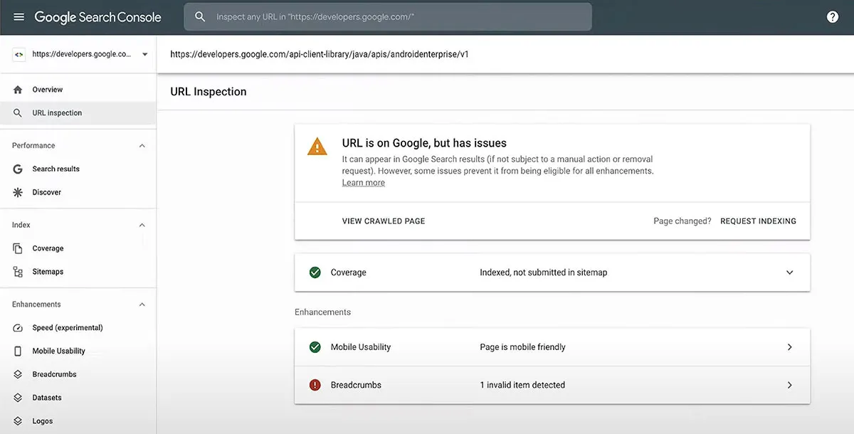 Ferramenta de inspeção de URL-gsc-old