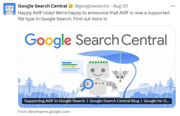 A Pesquisa Google agora oferece suporte a formatos de arquivo AVIF
