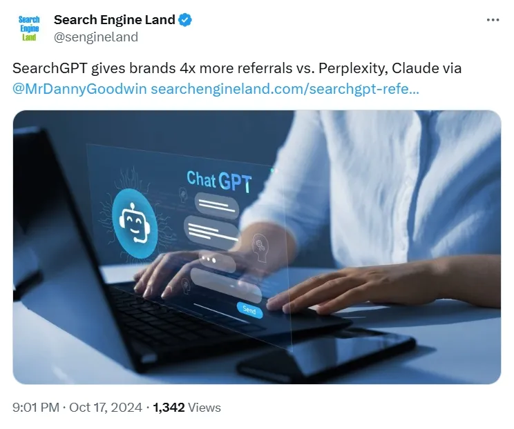 SearchGPT oferece às marcas 4x mais referências