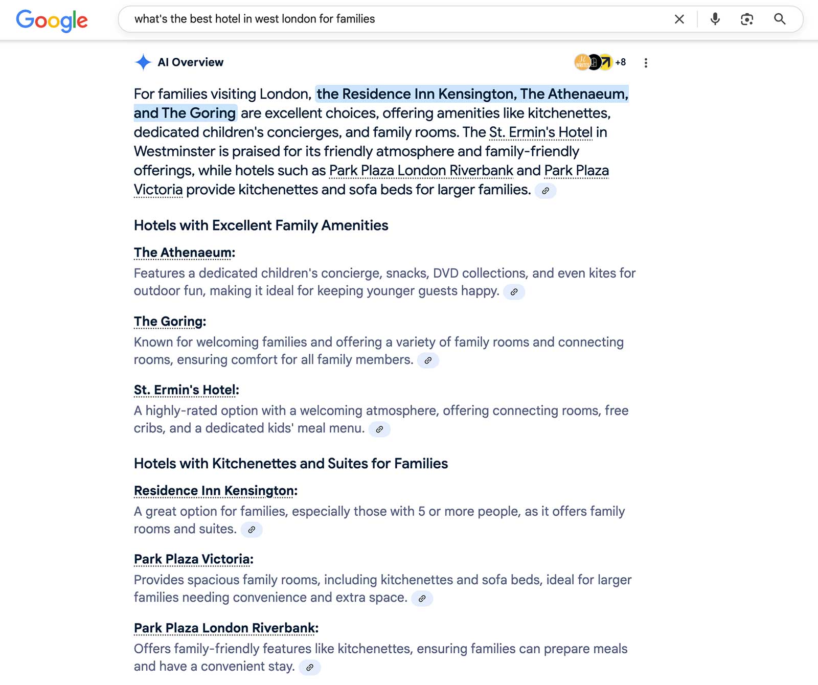 AI-Overview-for-best-hotels-in-west-London-for-families