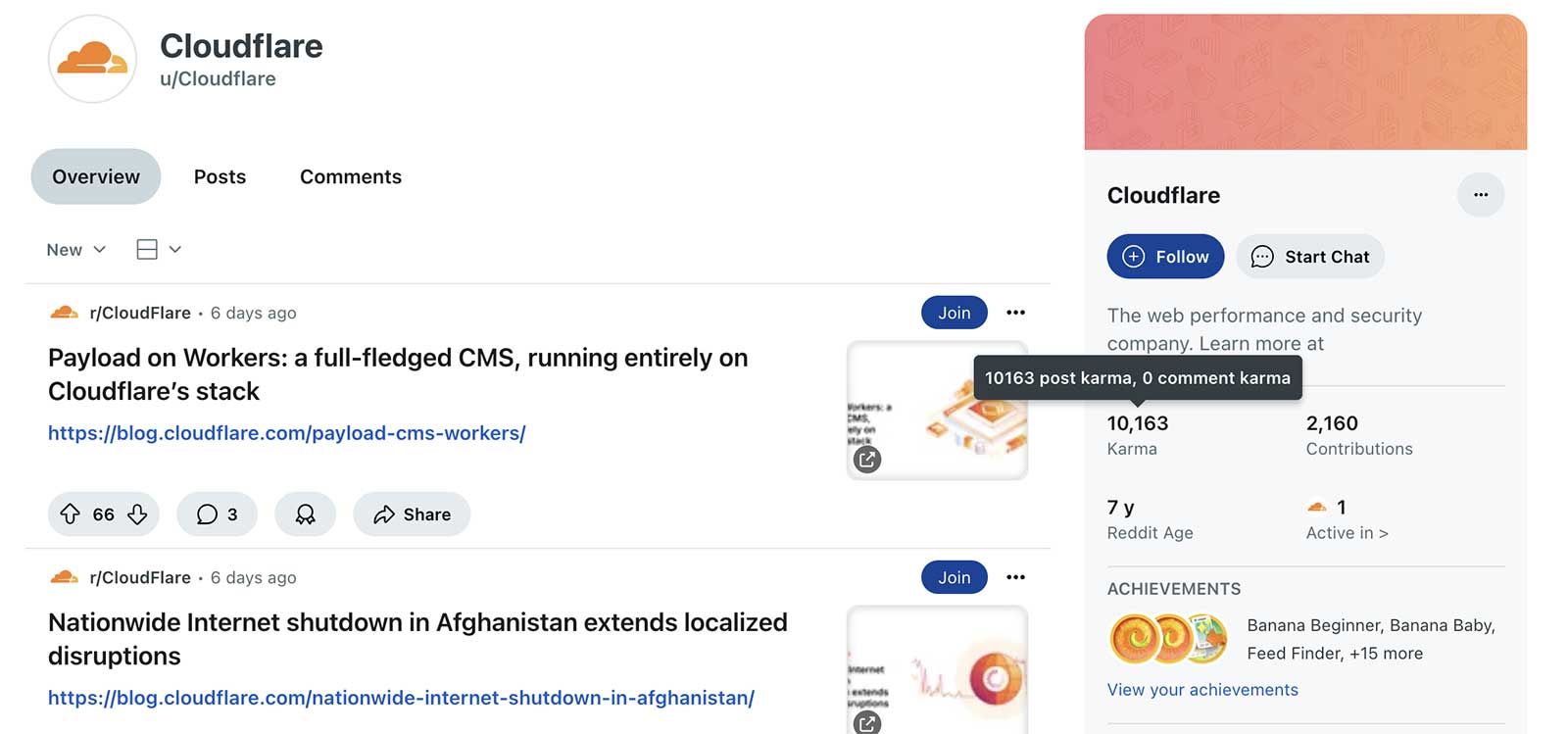 cloudflare reddit page