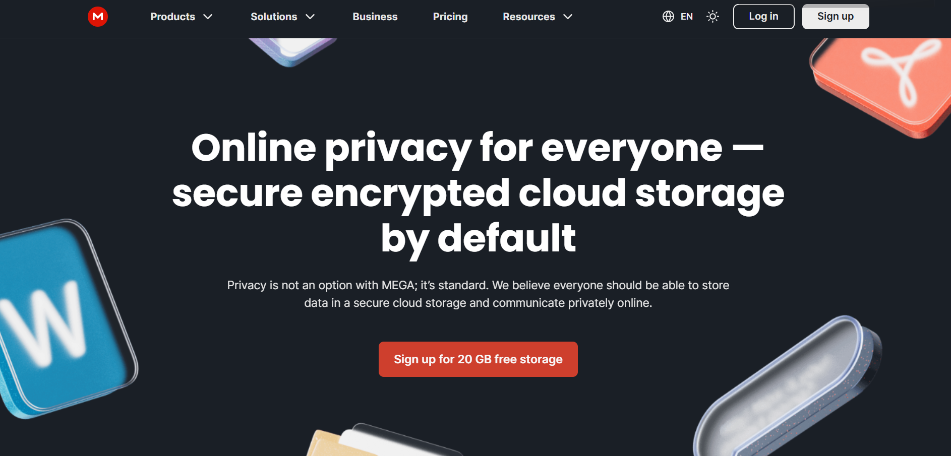 Mega io homepage