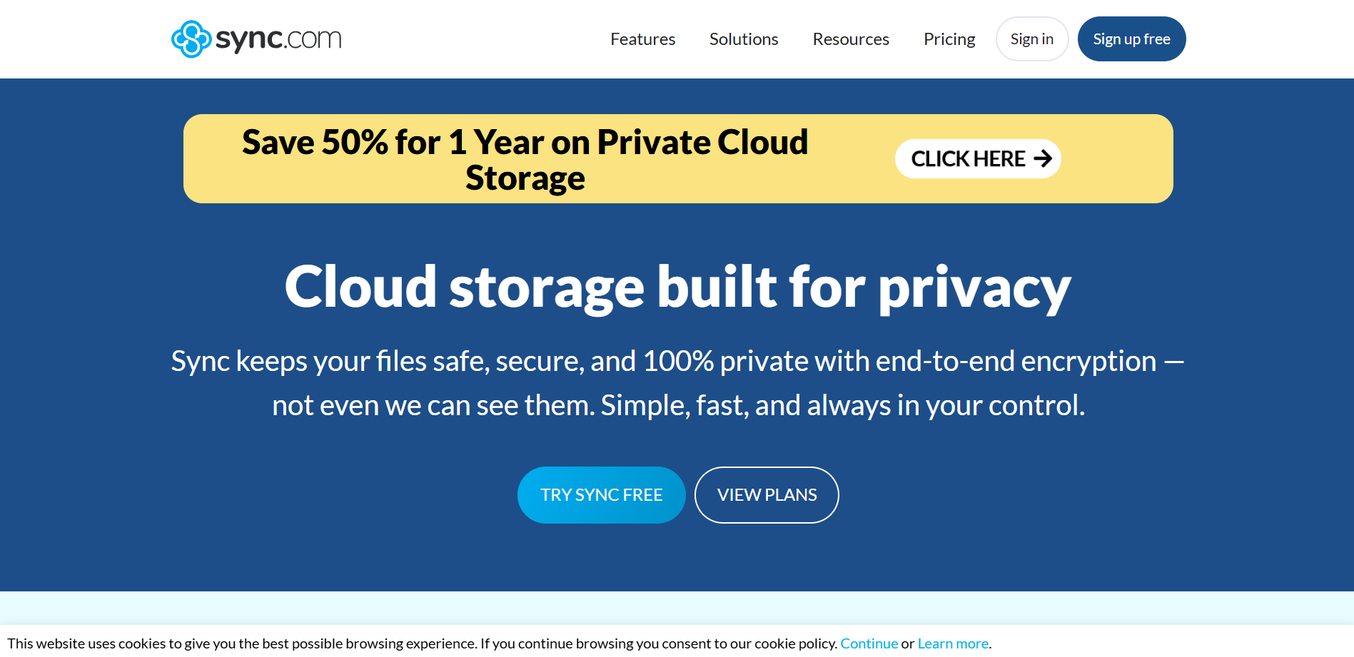 Sync come homepage